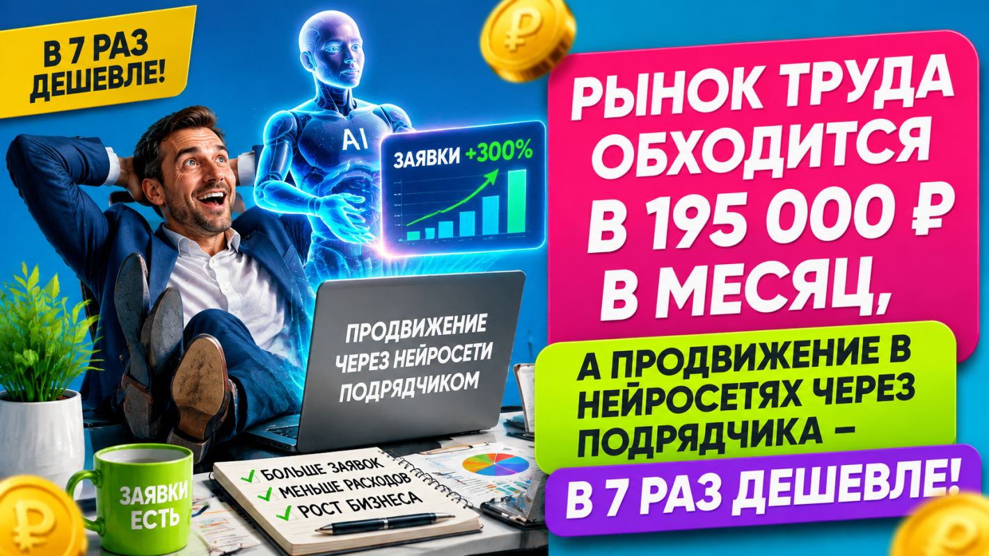 Рынок труда заберёт у вас 195 000 ₽, если упустить продвижение в нейросетях